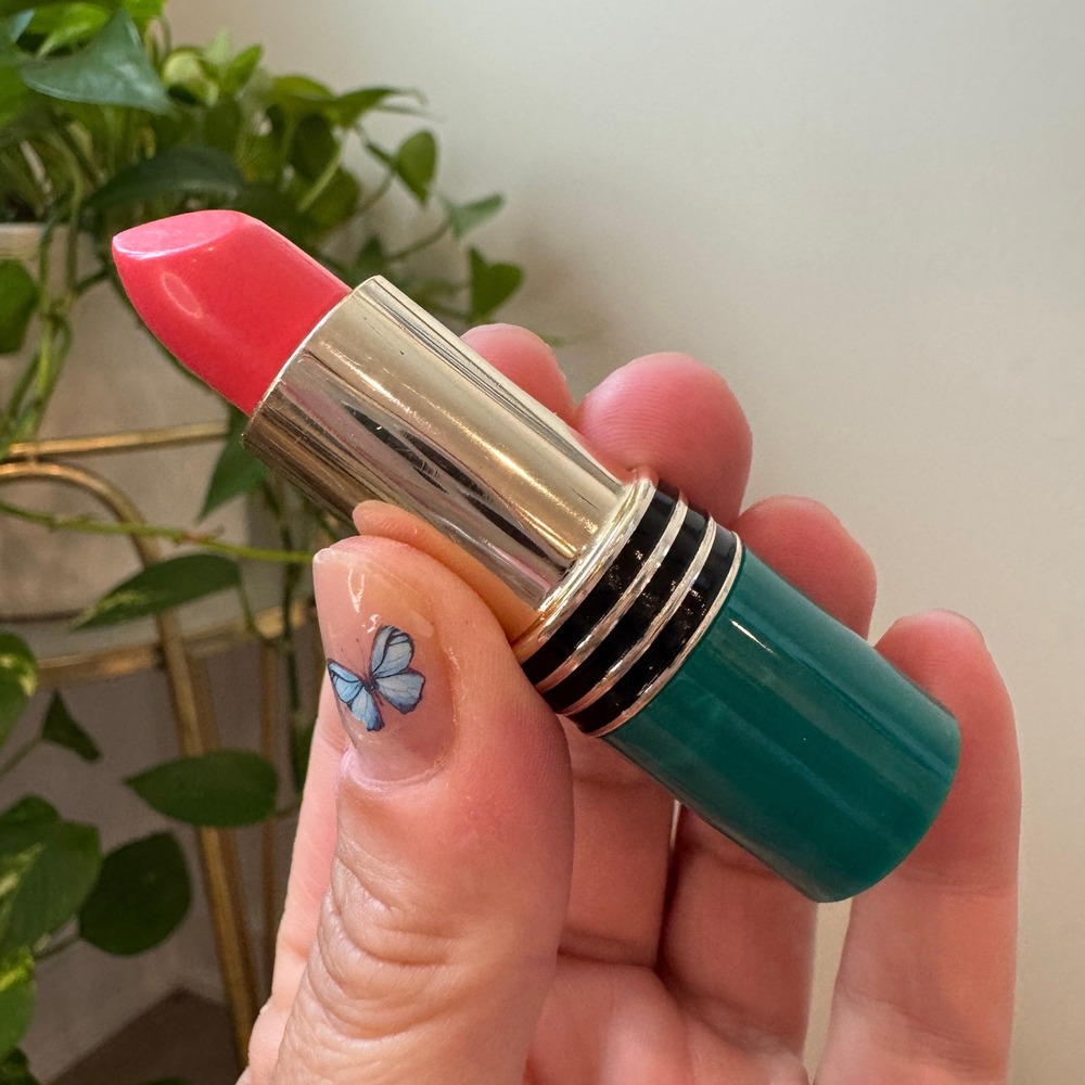 Vintage Revlon Moon Drops Moisture Creme Lipstick Melonade 09 Green Tube Rare